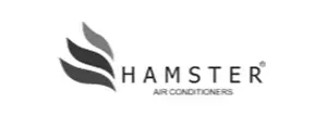 Hamster Air conditioners logo with stylized airflow icon