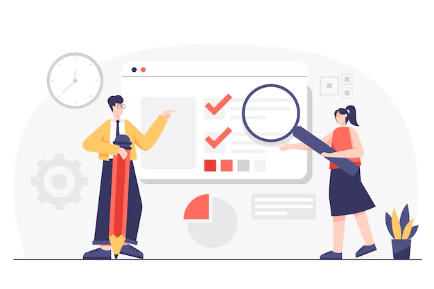 An illustration showing people managing task checklists for "Request Tracking & Completion," which is powered by asset live tracking functionality.